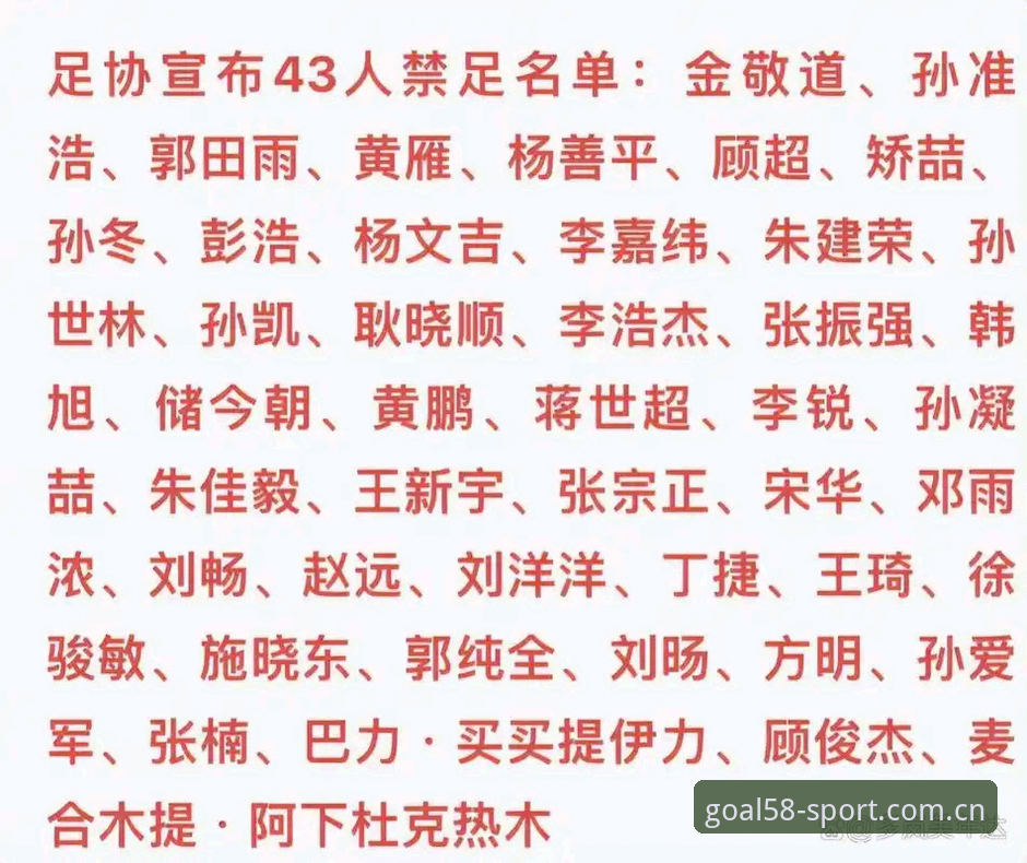 足协第三批禁足名单深度评测：58SPORT数据视角下的17人终身禁足与48人行业处罚